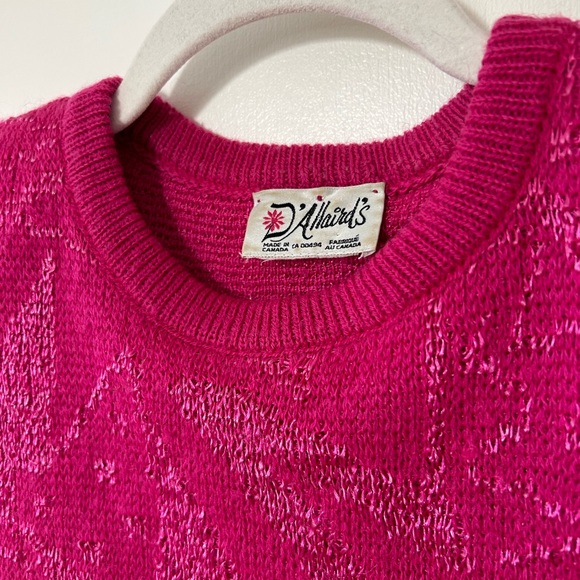 Vintage 80s hot pink sweater - Picture 2 of 4